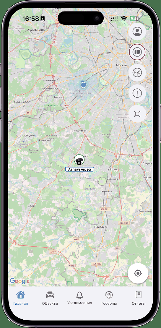 Кнопка настроек карты